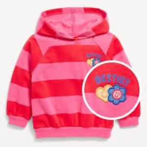 Baby Girl Infant Toddler GAP Old Navy Besties Logo Sweatshirt Hoodie Pink NWT 2T